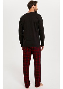 Piżama męska z długim rękawem i długimi nogawkami Zeman, Kolor czarno-czerwony, Rozmiar M, Italian Fashion ze sklepu Intymna w kategorii Piżamy męskie - zdjęcie 145796424