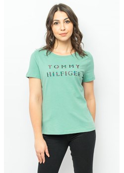 t-shirt damski tommy hilfiger xw0xw02003 zielony ze sklepu Royal Shop w kategorii Bluzki damskie - zdjęcie 145838111
