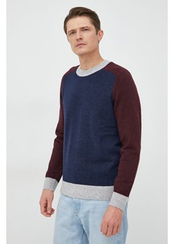 GAP sweter z domieszką wełny męski kolor granatowy ze sklepu ANSWEAR.com w kategorii Swetry męskie - zdjęcie 145922163