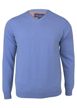 Sweter Błękitny w Serek (V-neck), Męski, Klasyczny, Elegancki -Adriano Guinari SWADGAW22littleboyblue ze sklepu JegoSzafa.pl w kategorii Swetry męskie - zdjęcie 145964723