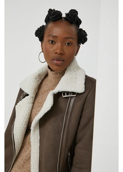 Only kurtka damska kolor brązowy przejściowa ze sklepu ANSWEAR.com w kategorii Kożuchy - zdjęcie 145973884