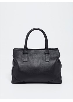 Skórzana torebka "Eve" w kolorze czarnym - 33 x 24 x 14 cm ze sklepu Limango Polska w kategorii Torby Shopper bag - zdjęcie 145980401