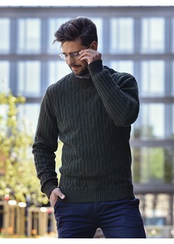 Sweter męski - Edward - oliwka - M ze sklepu Swetry Lasota w kategorii Swetry męskie - zdjęcie 145984031