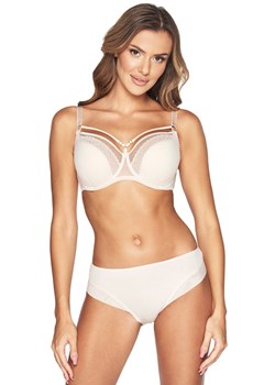 Biustonosz semi-soft z ozdobnymi paskami półusztywniany BC-928 Isla, Kolor beżowy, Rozmiar 65E, Kinga ze sklepu Intymna w kategorii Biustonosze - zdjęcie 146010520