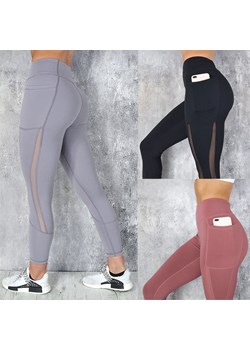 Sportowe legginsy z kieszenią - Różowy / S ze sklepu Valetta.pl w kategorii Spodnie damskie - zdjęcie 146016554
