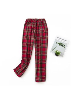 Spodnie do spania w kratkę - Czerwony / S/M ze sklepu Valetta.pl w kategorii Piżamy damskie - zdjęcie 146020914