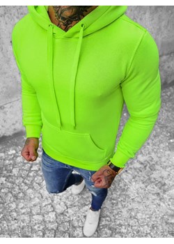 Bluza męska z kapturem zielona-neonowa OZONEE JS/2009Z ze sklepu ozonee.pl w kategorii Bluzy męskie - zdjęcie 146028601