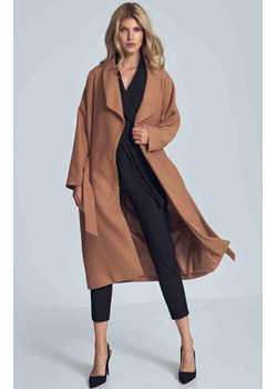 Klasyczny płaszcz w kolorze beżowym M713, Kolor beżowy, Rozmiar L/XL, Figl ze sklepu Primodo w kategorii Płaszcze damskie - zdjęcie 146046791