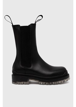 Karl Lagerfeld Workery skórzane KL41680.Black.Lthr damskie kolor czarny na platformie ze sklepu ANSWEAR.com w kategorii Botki - zdjęcie 146180721