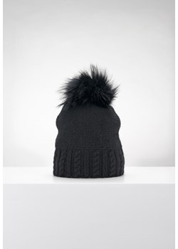 Czarna czapka z kaszmirem i ryżowym splotem ze sklepu Molton w kategorii Czapki zimowe damskie - zdjęcie 146189010