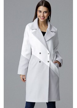 Płaszcz M626, Kolor szaro-biały, Rozmiar L, Figl ze sklepu Primodo w kategorii Płaszcze damskie - zdjęcie 146198600