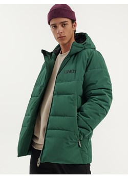 Ciepła kurtka zimowa z kapturem zielona - Turkusowy ze sklepu House w kategorii Kurtki męskie - zdjęcie 146248271