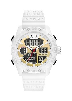 Armani Exchange zegarek męski kolor biały ze sklepu ANSWEAR.com w kategorii Zegarki - zdjęcie 146254824