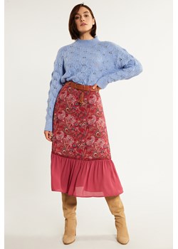 Wzorzysta spódnica midi z paskiem ze sklepu MONNARI w kategorii Spódnice - zdjęcie 146261593