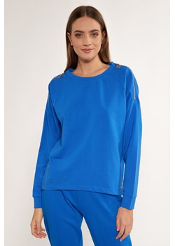 Bawełniana bluza z suwakami na ramionach ze sklepu MONNARI w kategorii Bluzy damskie - zdjęcie 146262043