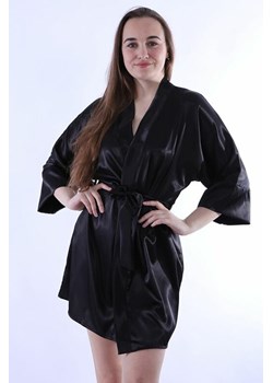 Elegancki szlafrok Panama czarny ze sklepu ELEGANTO.pl w kategorii Szlafroki damskie - zdjęcie 146275301