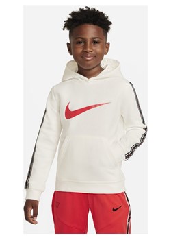 Dzianinowa bluza z kapturem dla dużych dzieci (chłopców) Nike Sportswear Repeat - Biel ze sklepu Nike poland w kategorii Bluzy chłopięce - zdjęcie 146330532