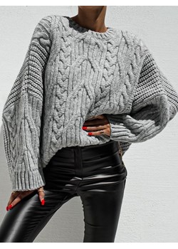 Sweter Laval Szary ze sklepu Lisa Mayo w kategorii Swetry damskie - zdjęcie 146364941