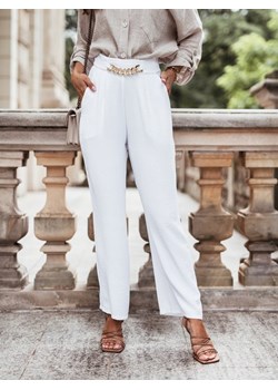 Spodnie Marine Białe ze sklepu Lisa Mayo w kategorii Spodnie damskie - zdjęcie 146365322