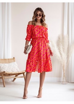 Sukienka Amy Geo Pomarańczowa ze sklepu Lisa Mayo w kategorii Sukienki - zdjęcie 146366144