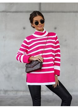 Sweter Miria Amarantowy ze sklepu Lisa Mayo w kategorii Swetry damskie - zdjęcie 146368902