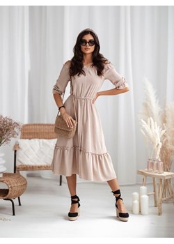Sukienka Nistella Beżowa ze sklepu Lisa Mayo w kategorii Sukienki - zdjęcie 146369522