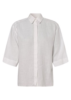 BOSS Damska bluzka lniana Kobiety len biały jednolity ze sklepu vangraaf w kategorii Koszule damskie - zdjęcie 146515924
