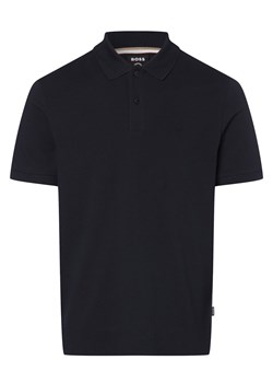 BOSS Męska koszulka polo Mężczyźni Bawełna granatowy jednolity ze sklepu vangraaf w kategorii T-shirty męskie - zdjęcie 146515990