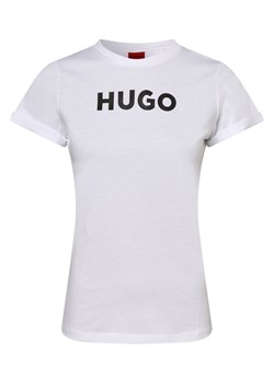 HUGO T-shirt damski Kobiety Bawełna biały nadruk ze sklepu vangraaf w kategorii Bluzki damskie - zdjęcie 146516011