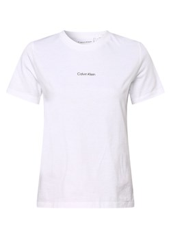 Calvin Klein T-shirt damski Kobiety Bawełna biały jednolity ze sklepu vangraaf w kategorii Bluzki damskie - zdjęcie 146516102