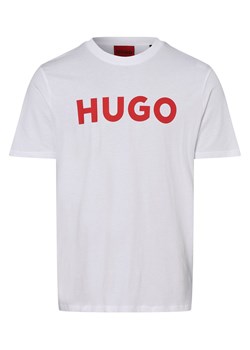 HUGO T-shirt męski Mężczyźni Dżersej biały nadruk ze sklepu vangraaf w kategorii T-shirty męskie - zdjęcie 146516240