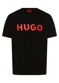 HUGO T-shirt męski Mężczyźni Dżersej czarny nadruk ze sklepu vangraaf w kategorii T-shirty męskie - zdjęcie 146516241