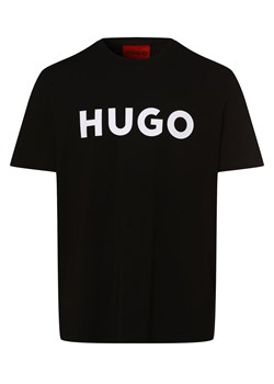 HUGO T-shirt męski Mężczyźni Dżersej czarny nadruk ze sklepu vangraaf w kategorii T-shirty męskie - zdjęcie 146516242