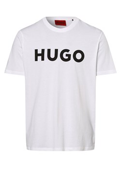 HUGO T-shirt męski Mężczyźni Dżersej biały nadruk ze sklepu vangraaf w kategorii T-shirty męskie - zdjęcie 146516243