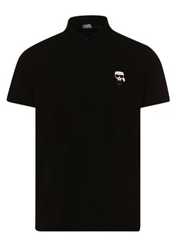 KARL LAGERFELD Męska koszulka polo Mężczyźni Dżersej czarny jednolity ze sklepu vangraaf w kategorii T-shirty męskie - zdjęcie 146516412