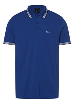 BOSS Green Męska koszulka polo Mężczyźni Bawełna niebieski jednolity ze sklepu vangraaf w kategorii T-shirty męskie - zdjęcie 146517361