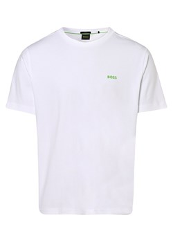 BOSS Green T-shirt męski Mężczyźni Bawełna biały jednolity ze sklepu vangraaf w kategorii T-shirty męskie - zdjęcie 146517382