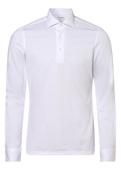Van Graaf Męska koszulka polo Mężczyźni Slim Fit Bawełna biały jednolity ze sklepu vangraaf w kategorii Koszule męskie - zdjęcie 146517944