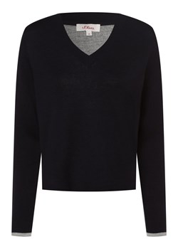 s.Oliver Sweter damski Kobiety wiskoza granatowy jednolity ze sklepu vangraaf w kategorii Swetry damskie - zdjęcie 146518361