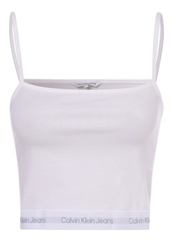 Calvin Klein Jeans Top damski Kobiety Bawełna biały jednolity ze sklepu vangraaf w kategorii Bluzki damskie - zdjęcie 146518872