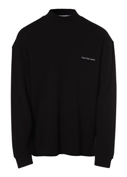 Calvin Klein Jeans Męska koszulka z długim rękawem Mężczyźni Bawełna czarny wypukły wzór tkaniny ze sklepu vangraaf w kategorii T-shirty męskie - zdjęcie 146519064