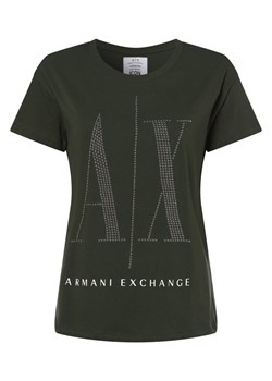 Armani Exchange T-shirt damski Kobiety Bawełna jodłowy jednolity ze sklepu vangraaf w kategorii Bluzki damskie - zdjęcie 146520410