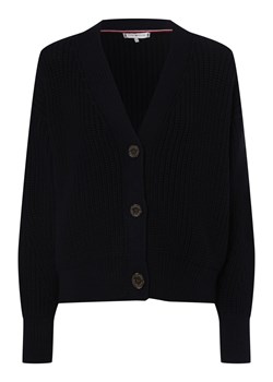 Tommy Hilfiger Kardigan damski Kobiety Bawełna granatowy jednolity ze sklepu vangraaf w kategorii Swetry damskie - zdjęcie 146521323