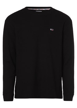 Tommy Jeans Męska koszulka z długim rękawem Mężczyźni Bawełna czarny wypukły wzór tkaniny ze sklepu vangraaf w kategorii T-shirty męskie - zdjęcie 146521621
