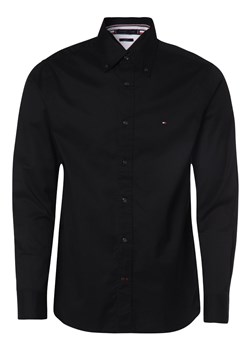 Tommy Hilfiger Koszula męska Mężczyźni Regular Fit Bawełna czarny jednolity button down ze sklepu vangraaf w kategorii Koszule męskie - zdjęcie 146523503