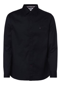 Tommy Hilfiger Koszula męska Mężczyźni Regular Fit Bawełna granatowy jednolity button down ze sklepu vangraaf w kategorii Koszule męskie - zdjęcie 146523504