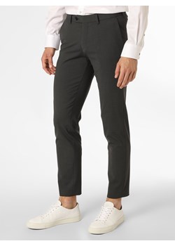 Finshley & Harding London Męskie spodnie od garnituru modułowego Mężczyźni Slim Fit Sztuczne włókno antracytowy jednolity ze sklepu vangraaf w kategorii Spodnie męskie - zdjęcie 146524772