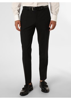 BOSS Męskie spodnie od garnituru modułowego Mężczyźni Slim Fit wełna ze strzyży czarny jednolity ze sklepu vangraaf w kategorii Spodnie męskie - zdjęcie 146527131