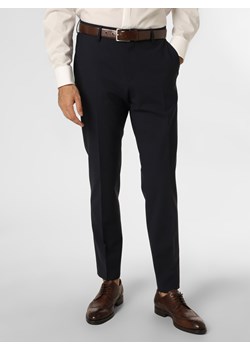 BOSS Męskie spodnie od garnituru modułowego Mężczyźni Slim Fit wełna ze strzyży granatowy jednolity ze sklepu vangraaf w kategorii Spodnie męskie - zdjęcie 146527134
