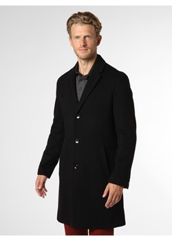 BOSS Płaszcz męski Mężczyźni wełna ze strzyży czarny jednolity ze sklepu vangraaf w kategorii Płaszcze męskie - zdjęcie 146527333